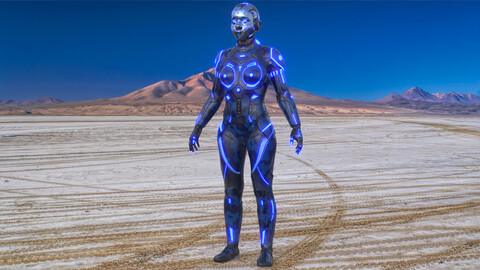Cyborg Blu Camouflage Vray 3D model