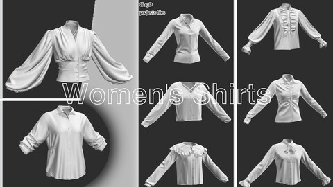 8 Shirts for Female_ clo3d_marvelous designer