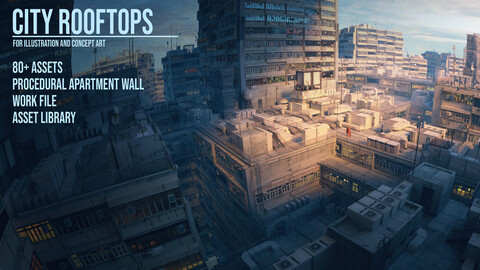 Cyberpunk City Rooftops Asset Pack