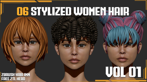 Stylized Women Hair IMM Vol01