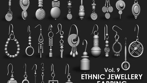 Ethnic Jewellery Earring IMM Brush Pack (28 in One) Vol. 9