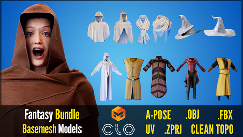 A Spellbinding Bundle of 75 Fantasy Basemesh Models + Bonuses