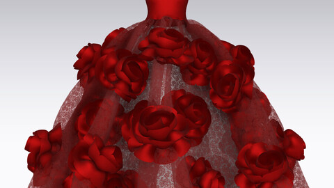 3d Rose Gown