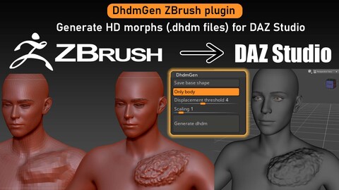 DhdmGen: ZBrush plugin to author HD morphs (.dhdm files) for DAZ Studio