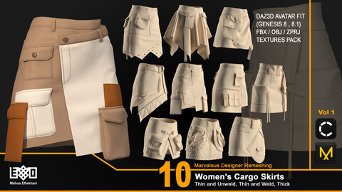 10 Women's Cargo Skirts - VOL 1