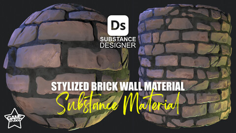 Stylized Brick Wall Material 04 - Substance 3D Designer