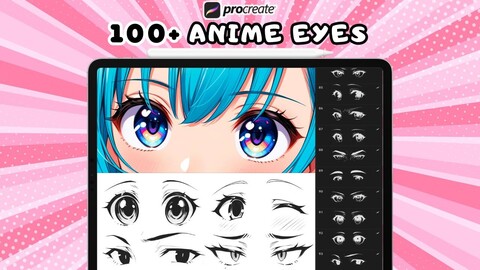 100+ Procreate Manga Eyes Stamps, Procreate Anime Eyes Stamps, Procreate Anime Brushes, Procreate Manga Brushset, Procreate Manga Stamps