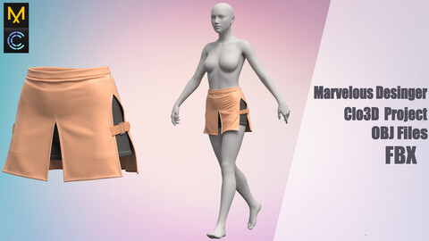 Skirt №191 "Marvelous Designer" /Zprj/ OBJ+FBX