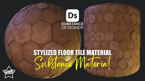 Stylized Floor Tiles Material 04 - Substance 3D Designer