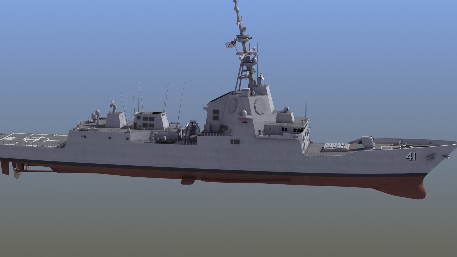 ArtStation - Hobart Class Destroyer D41 3D model | Game Assets