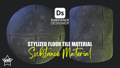 Stylized Floor Tiles Material 07 - Substance 3D Designer