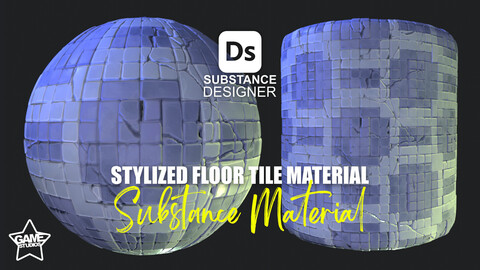 Stylized Floor Tiles Material 11 - Substance 3D Designer