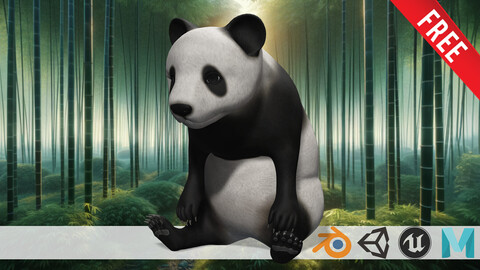 Bamboo Buddy 3D Panda free Model Free low-poly 3D model