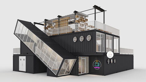3D Model Container Cafe 6