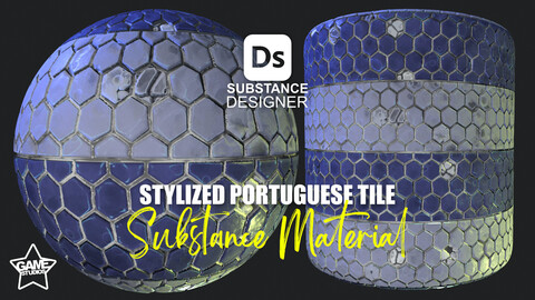 Stylized Portuguese Tiles Material 01 - Substance 3D Designer