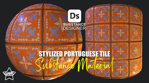Stylized Portuguese Tiles Material 05 - Substance 3D Designer