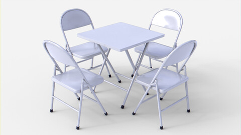 Square Folding Table With Folding Chair