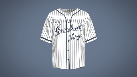 Mens baseball jersey striped & letter graphic