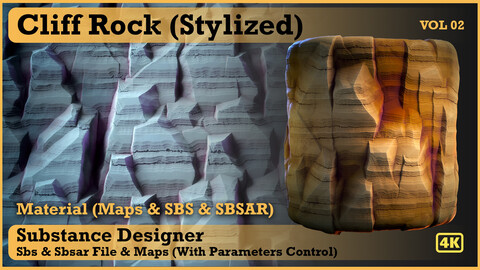 cliff rock (stylized) - VOL 02 - SBS & SBsar & Maps