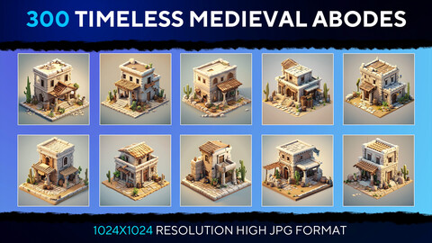 Timeless Medieval Abodes: Exclusive 2D Collection