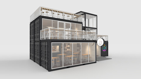 3D Model Container Cafe 5