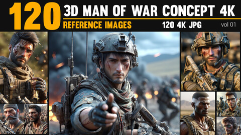 120 3D Man of War Concept 4K Reference Images - vol 01