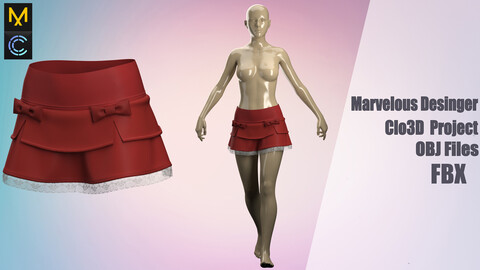 Skirt №192 "Marvelous Designer" /Zprj/ OBJ+FBX