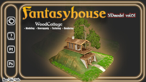 KITBASH 3D MODEL for Environment design (FantasyHouse) -vol02
