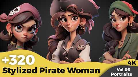 +320 Pirate Female Head Reference(4k)