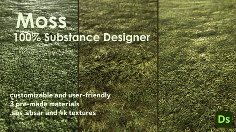 Customizable Moss - 100% Substance Designer