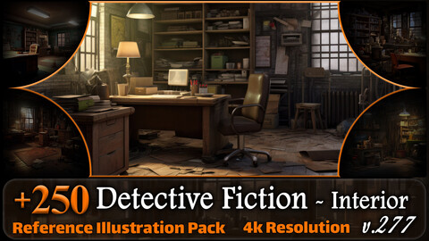 250 Detective Fiction Environment - Interior Reference Pack | 4K | v.277