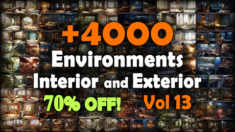 4000 Environments (Interior and Exterior) Reference Pack | MEGA Bundle | 4K | v.13