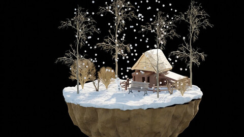 Winter Whimsy - Animated 3D Snowfall in the Enchanted Valley