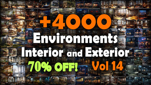 4000 Environments (Interior and Exterior) Reference Pack | MEGA Bundle | 4K | v.14