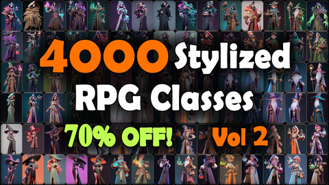 4000 Stylized RPG Classes Reference Pack | MEGA Bundle | 4K | v.2