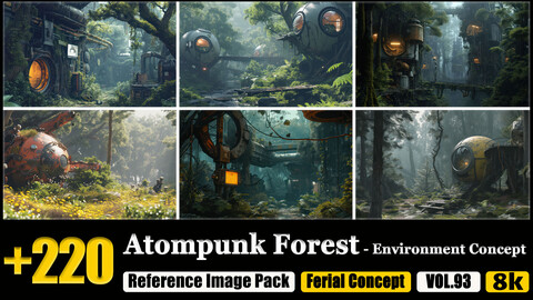 220 Atompunk Forest Environment Concept Reference Image Pack v.93 |8K|