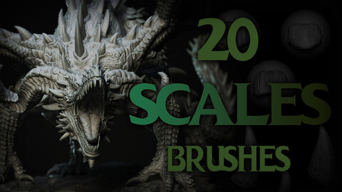 Zbrush + Blender - 20 Scales Brushes