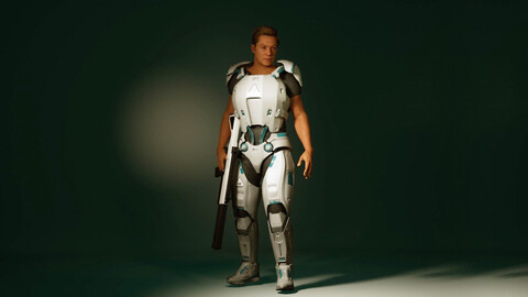 Heavy armor outfit for Metahuman TallMed Male Body (UE5.1+)