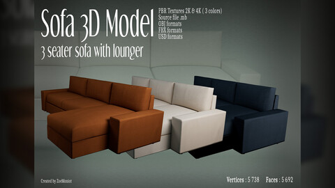 Sofa 01 - 3D Model -