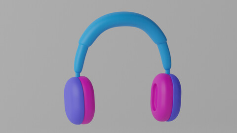 Cartoon Headphone 3D model