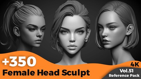 + 350 Female Head Sculpt Reference(4k)