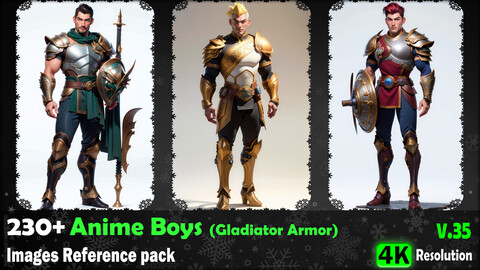 230+ Anime Boys (Gladiator Armor) Images Reference Pack - 4K Resolution - V.35
