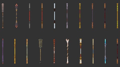 Fantasy 3D Wand Weapon Collection