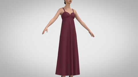 Bias-cut Slip Dress, Marvelous Designer, Clo +obj, fbx