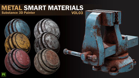 21 Metal Damaged Smart Materials _VOL 03 _Substance 3D Painter