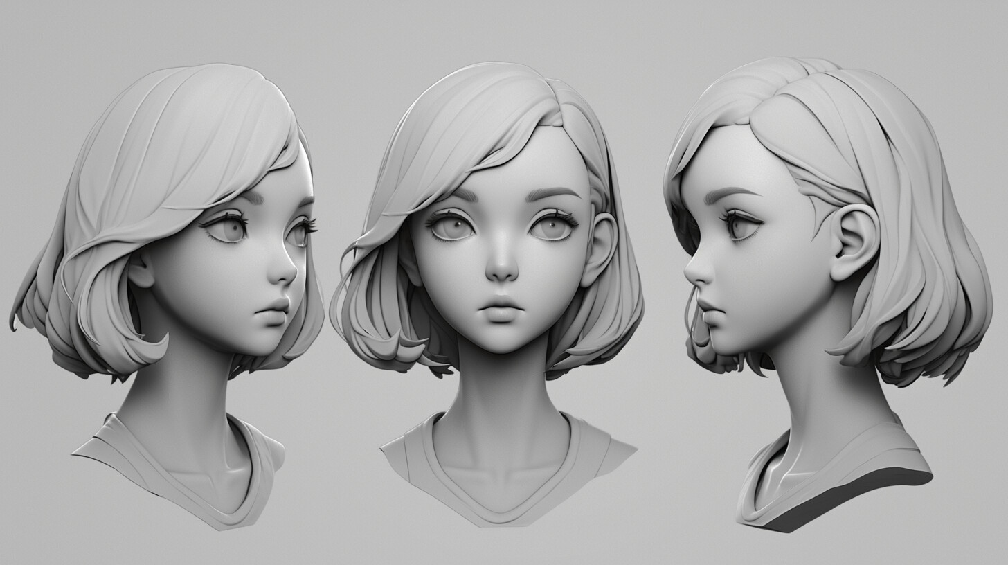 ArtStation - +300 Anime Girl Head Sculpt References(4k) | Artworks