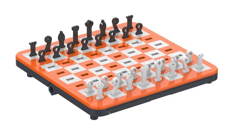 Easy Print Chess Board - Simple Portable Chess Board - Printable 3d model - STL files