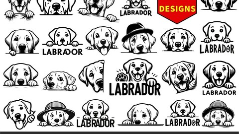 Peeking Labrador Svg, Labrador Retriever svg, Labrador Retriever Head, Dog Paws Dog Breed Pet Silhouette, Dog Cutting Files, Peeking Dog SVG