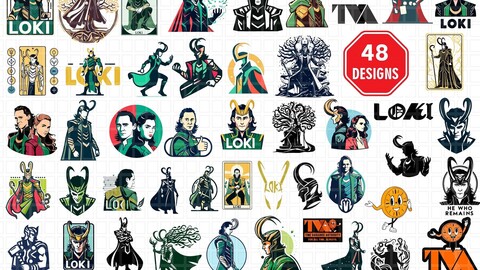 48 LOKI SVG Bundle, Movie SVG Bundle, Thor svg, Asgard svg Bundle, Time Variant svg, Comic svg png, He who remains svg, Superhero svg bundle