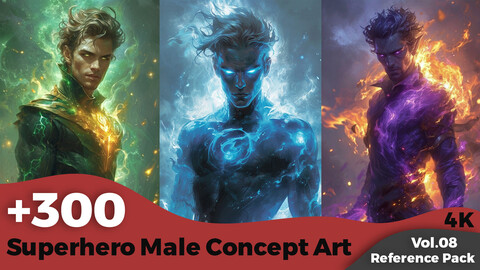 +300 Superhero Male Concept Art (4k)